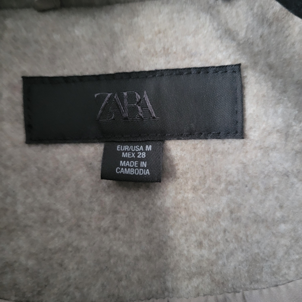 Zara Light Tan Wool Blend Outerwear - Picture 2 of 6